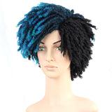 Yeknu 10Inches Braided Wigs  Afro Bob Wig Synthetic DreadLock Wigs For Black Woman Short Curly Ends Cosplay Yun Rong Hair