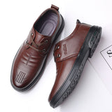 Yeknu Genuine Leather Men Shoes Soft Mens Casual Leather Sneakers Breathable Lace up Moccasins Male Driving Shoes Zapatos Hombre
