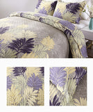 Yeknu 3pcs Maple Leaf Acolchoado Impresso Folha de Bedspread 100% Cotton Colcha Macia Frete