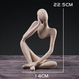 Yeknu Nordic Art Abstract Thinker Statue Modern European Style Resin Handmade Craft Office Home Desktop Decoration Sculpture Ornaments