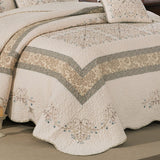 Yeknu Embroidered Cotton Quilt Set 3PCS Bedspread on Bed Coverlet Super King Size Summer Comforter Blanket for Bed 1P/5PC Set