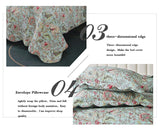 Yeknu Double Bed 100% Cotton Plants And Flowers 3pcs Printed Quilted Quilt Pillowcase Free Shipping