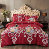 Yeknu 4pcs Set Winter Soft Nordic Double Bed Bedding Set Luxury Jacquard Non-irritating Sheet Quilt Cover Pillowcase 200x230cm