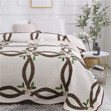 Yeknu 100% Cotton Yellow Daisy Quilt 3pcs Embroidered Quilted Quilt Pillowcase Free Shipping