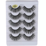 Yeknu - Pairs 3D Faux Mink Hair False Eyelashes Wispies Fluffies Drama Eyelashes Natural Long Soft Handmade Cruelty-free Black Lashes