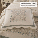 Yeknu Embroidered Cotton Quilt Set 3PCS Bedspread on Bed Coverlet Super King Size Summer Comforter Blanket for Bed 1P/5PC Set