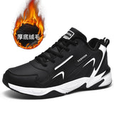 Yeknu Men's Autumn Fashion Outdoor Sports Running Shoes Warm Winter Student Athletic Sneakers Training Shoes For Men Large Size 35-48