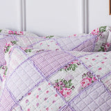 Yeknu Single Double Bed 100%Cotton Purple 3pcs Printed Quilted Quilt Pillowcase Free Shipping len?ol de cama casal ?????