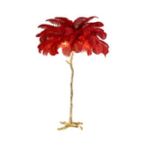 Yeknu Nordic Luxury Ostrich Feather LED Floor Lamps Modern Gold Resin Living Room Home Decor Lampara De Pie Salon Chevet Indoor Lights