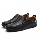 Yeknu Leather Men Shoes Luxury Trendy Casual Slip on Formal Loafers Men Moccasins Italian Black Male Driving Shoes Sneakers