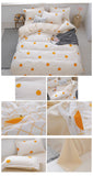 Yeknu Quality Simple 4pcs Bed Linen Sheet Set Pillowcase Nordic AB Version Soft Comfortable Quilt Comforter Cover for Household