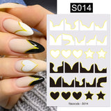 Yeknu 1 PC 3D Nail Sticker Water Droplets Geometry Pattern For Nails Decoration Heart Letter All For Manicure Nail Art Design