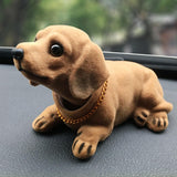 Yeknu Creative Bobble Head Dog Figure Ornament Statue Cute Shaking Head Dog Car Ornament for Car Dashboard Tabletop Decoration Bobbing