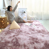 Yeknu Nordic tie-dye carpet wholesale plush living room bedroom bed blanket floor cushion home