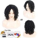 Yeknu 10Inches Braided Wigs  Afro Bob Wig Synthetic DreadLock Wigs For Black Woman Short Curly Ends Cosplay Yun Rong Hair