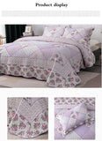 Yeknu Single Double Bed 100%Cotton Purple 3pcs Printed Quilted Quilt Pillowcase Free Shipping len?ol de cama casal ?????