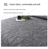 Yeknu 100% Cotton Grey Flowers 3pcs Embroidered Quilted Quilt Pillowcase Free Shipping