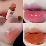 Yeknu Fruit Lip Balm Moisturizing Clear Lip Primer Mask Cute Jelly Tinted Lip Gloss Stick Lighten Lines Change Color Lipstick Lip Care