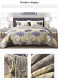 Yeknu 3pcs Maple Leaf Acolchoado Impresso Folha de Bedspread 100% Cotton Colcha Macia Frete