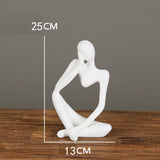 Yeknu Nordic Art Abstract Thinker Statue Modern European Style Resin Handmade Craft Office Home Desktop Decoration Sculpture Ornaments