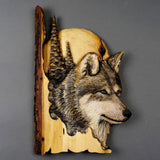 Yeknu 3D Animal Carving Handcraft Wall Hanging Sculpture Raccoon/Bear/ Deer/Wolf/Eagle Hand Painted Decorations for Home Living Room