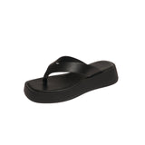 Yeknu Black White Mixed Color Platform Flip Flops Women Brand Designer Wedges Clip Toe Slippers Female Summer Sandals Beach Shoes