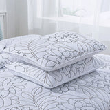 Yeknu 100% Cotton Embroidered Solid Color Flower 3pcs Printed Quilted Quilt Pillowcase Free Shipping