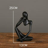 Yeknu Nordic Art Abstract Thinker Statue Modern European Style Resin Handmade Craft Office Home Desktop Decoration Sculpture Ornaments