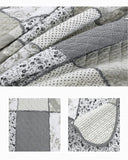 Yeknu 3pcs Acolchoado Splicing Grey Flowers 100% Cotton Bedspread 3 Luz Colcha Macia Frete