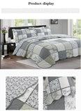 Yeknu 3pcs Acolchoado Splicing Grey Flowers 100% Cotton Bedspread 3 Luz Colcha Macia Frete