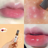 Yeknu Fruit Lip Balm Moisturizing Clear Lip Primer Mask Cute Jelly Tinted Lip Gloss Stick Lighten Lines Change Color Lipstick Lip Care