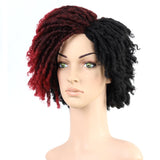 Yeknu 10Inches Braided Wigs  Afro Bob Wig Synthetic DreadLock Wigs For Black Woman Short Curly Ends Cosplay Yun Rong Hair