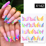 Yeknu 1Pc Spring Water Nail Decal And Sticker Flower Leaf Tree Green Simple Summer DIY Slider For Manicuring Nail Art Watermark