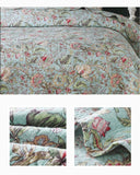 Yeknu Double Bed 100% Cotton Plants And Flowers 3pcs Printed Quilted Quilt Pillowcase Free Shipping