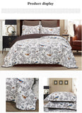 Yeknu Cama de Casal 3 Pe?a Impressa Flowers and birds Leve Suave Colcha Pillowcase Frete