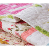 Yeknu Double Bed Cotton Printed Floral Rose 3 Piece Quilted Quilt Pillowcase Free Shipping