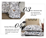 Yeknu Cama de Casal 3 Pe?a Impressa Flowers and birds Leve Suave Colcha Pillowcase Frete