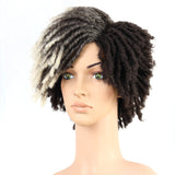 Yeknu 10Inches Braided Wigs  Afro Bob Wig Synthetic DreadLock Wigs For Black Woman Short Curly Ends Cosplay Yun Rong Hair