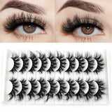 Yeknu 3/5/10pairs Faux Mink Eyelashes Thick Long False Eyelash Dramatic 3D Fake Eyelashes Makeup Lashes Fluffy Lash