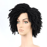 Yeknu 10Inches Braided Wigs  Afro Bob Wig Synthetic DreadLock Wigs For Black Woman Short Curly Ends Cosplay Yun Rong Hair