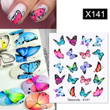 Yeknu 1Pc Spring Water Nail Decal And Sticker Flower Leaf Tree Green Simple Summer DIY Slider For Manicuring Nail Art Watermark