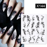 Yeknu 1Pc Spring Water Nail Decal And Sticker Flower Leaf Tree Green Simple Summer DIY Slider For Manicuring Nail Art Watermark