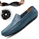 Yeknu Leather Men Shoes Luxury Trendy Casual Slip on Formal Loafers Men Moccasins Italian Black Male Driving Shoes Sneakers