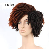 Yeknu 10Inches Braided Wigs  Afro Bob Wig Synthetic DreadLock Wigs For Black Woman Short Curly Ends Cosplay Yun Rong Hair