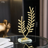 Yeknu Nordic Home Decortion Accessories Creative Metal Crafts Imitation Plant Sculpture Room Decor Modern Ginkgo Leaf Statue Ornament