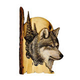 Yeknu 3D Animal Carving Handcraft Wall Hanging Sculpture Raccoon/Bear/ Deer/Wolf/Eagle Hand Painted Decorations for Home Living Room