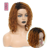 Yeknu 10Inches Braided Wigs  Afro Bob Wig Synthetic DreadLock Wigs For Black Woman Short Curly Ends Cosplay Yun Rong Hair