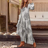 Yeknu Bohemian Shirt Dress Women's Maxi Sundress ZANZEA Spring Elegant Casual V Neck Ruflle Vestido Female Long Sleeve Tunic Robe