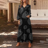 Yeknu Bohemian Shirt Dress Women's Maxi Sundress ZANZEA Spring Elegant Casual V Neck Ruflle Vestido Female Long Sleeve Tunic Robe