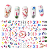 Yeknu The New 3D Nail Sticker Cool English Letter stickers for nail Foil Love Heart Design Fashion Manicure Stickers